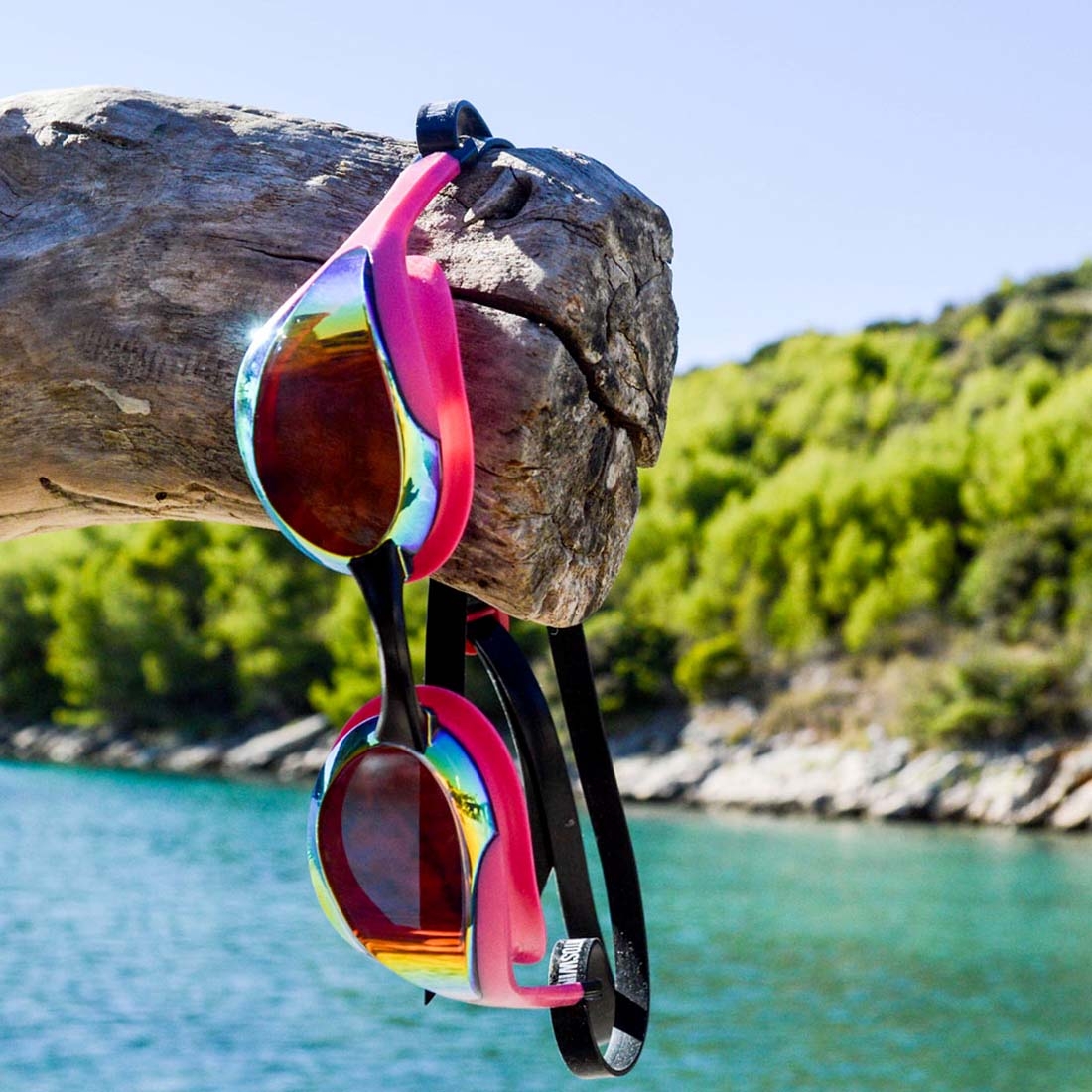 Lunettes de natation ELITE MIROIR ROSE BORN TO SWIM