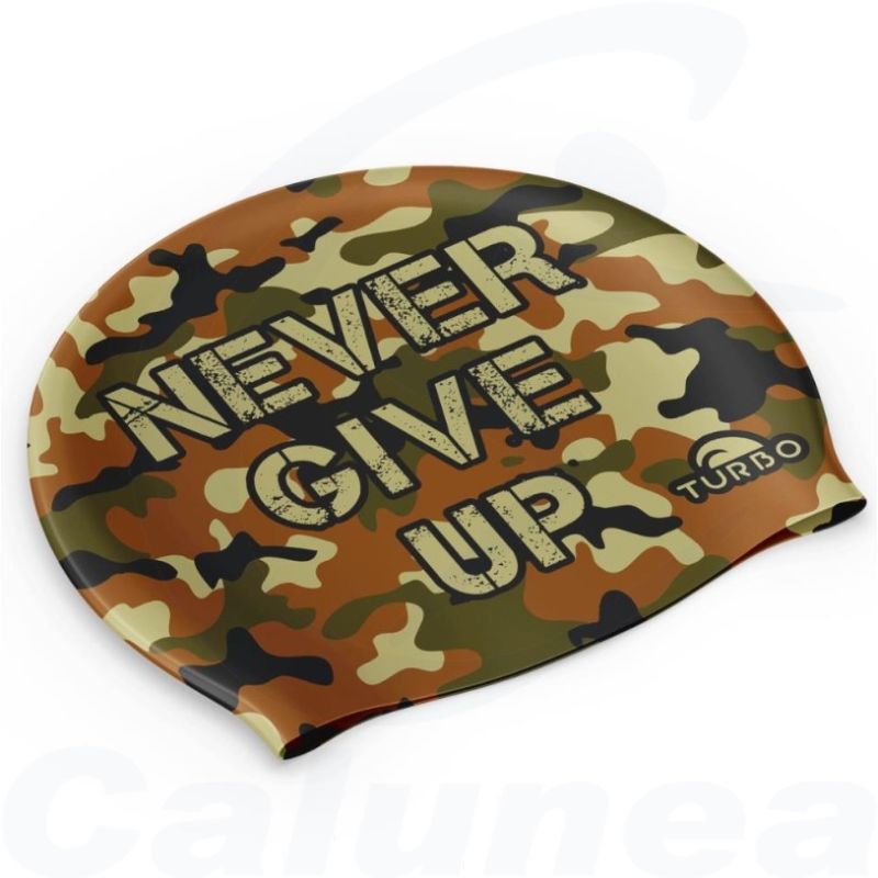 Image du produit Silicone swimcap NEVER GIVE UP TURBO - boutique Calunéa