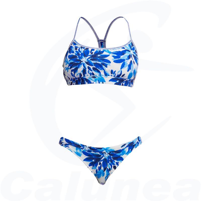 Image du produit Female 2-pieces swimsuit / Bikini BLOSSOM BLUE HIPSTER SWIM CROP TOP FUNKITA - boutique Calunéa