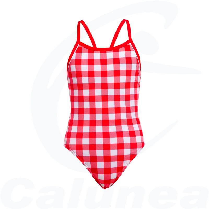 Image du produit Girl's swimsuit RED CHECKER SINGLE STRAP FUNKITA - boutique Calunéa